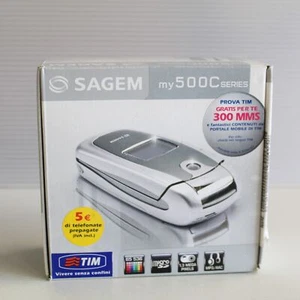 Rare Vintage Sagem my500c my501c TIM Phone Silver International Italian In Box - Picture 1 of 5