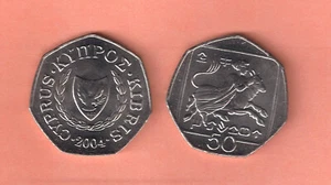 CHIPRIOTA 2004 50c SECUESTRO DE EUROPA POR ZEUS MONEDA PERFECTA BRILLANTE Sin Circular - Imagen 1 de 1
