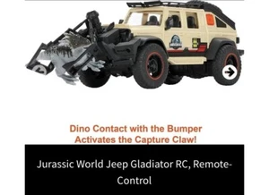 Matchbox Jurassic World: Dominion Jeep Gladiator RC Vehicle & 6in Dinosaur - Picture 1 of 2