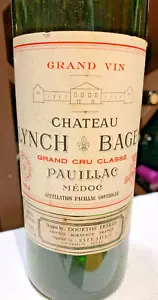 Chateau Lynch Bages 1964 Pauillac Medoc botella vacía vino Francia - Imagen 1 de 4