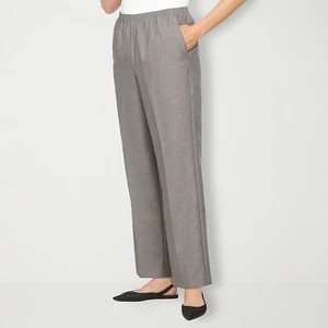 Alfred Dunner Women's Classic Fit Pants Size Petite 16P 34x27 Straight Gray Nwt - Picture 1 of 14