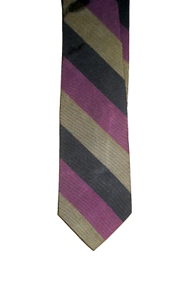 CORBATA CORBATA DE SEDA GRIS PÚRPURA COLORES NEGROS DE ALEXANDER JULIAN GENIAL Propiedad del juez Foto 1 de 4