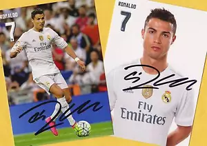 Cristiano RONALDO (2) Real Madrid - 2 AK Bilder - Print Copys + Signierte AK - Bild 1 von 1
