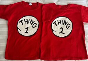 Thing 1 And Thing 2 kids T-shirt unisex Size Small Red Color