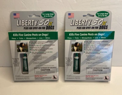 (2 Ct) Liberty 50 II Plus IGR Spot On For Large Dogs 33 To 66 Lbs 3 Applicators - Image 1 of 4
