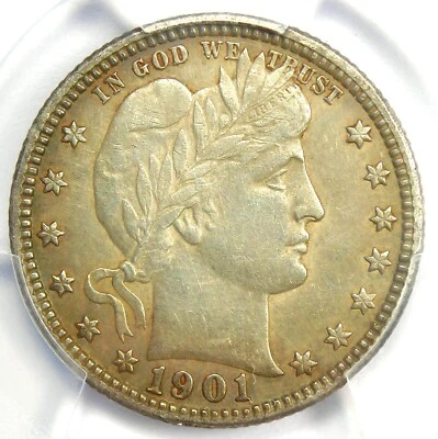 1901-O Barber Quarter 25C Coin - Certified PCGS XF Details (EF) - Rare Date! - Image 1 of 4