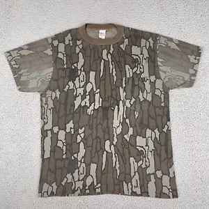 80s TreBark Camo Shirt Mens M Green Single Stitch Vintage Short Sleeve USA Made - Bild 1 von 8