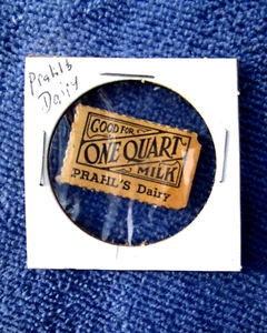 PRAHL DAIRY, JACKSON, WISCONSIN Vintage Good for One Quart Prahl's MILK Coupon - Picture 1 of 3