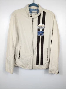 Vintage Chevignon Y2K Motorcycle Style Cotton Jacket Patches Union Made Design S - Picture 1 of 13