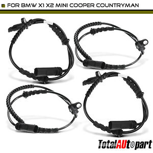 4Pcs ABS Wheel Speed Sensor for BMW X1 X2 Mini Cooper Countryman Front & Rear 