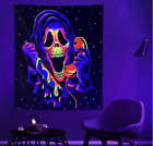 Blacklight Horror Wall Tapestry, Uv Reactive Cool Ghost Wall Hanging Tapestries