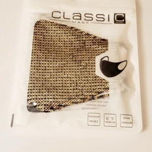 NEW Gold Sequin Mask - Picture 1 of 2