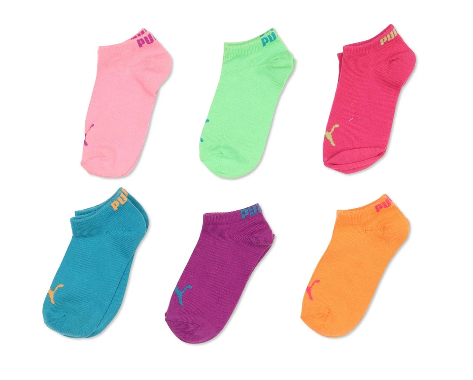 Paquete de 6 calcetines Puma No Show para niña, multicolor talla 7-8,5 ESF17221 Foto 1 de 2
