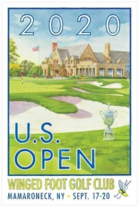 Offizielles 2020 U.S. Open Winged Foot Golfschläger 24" x 36" Poster Bryson Dechambeau - Bild 1 von 7