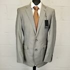 T.M.Lewin Blazer Jacket 40 LONG Grey SLIM Merino Wool Super 80 Plain RRP £200