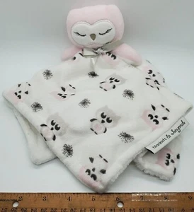 Blankets Beyond White Owl Pink Grau Lovey Sicherheitsdecke Plüsch Weich EUC Grau - Bild 1 von 3