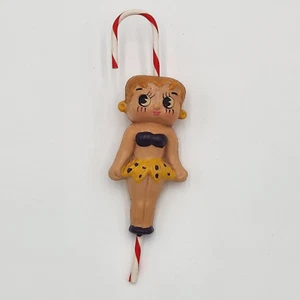Vintage Betty Boop Celluloid Ornament Blonde Hair Doll Hong Kong Candy Cane 6" - Picture 1 of 3