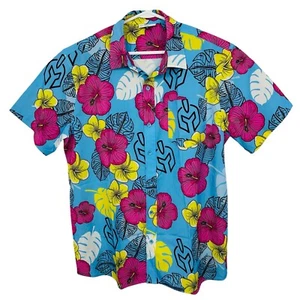 ROODY Hawaiian Shirt Molon Labe Spartan Tropical Floral Mens Size XL Multicolor - Picture 1 of 7