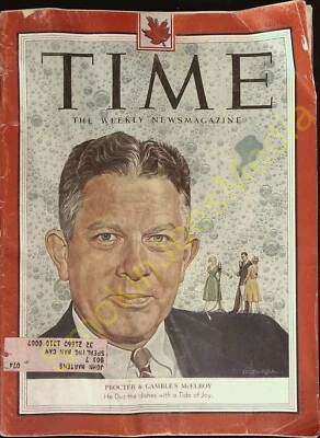 Vintage Time Magazines Canada Edition October 5 1953 P & G McElroy - Image 1 of 3