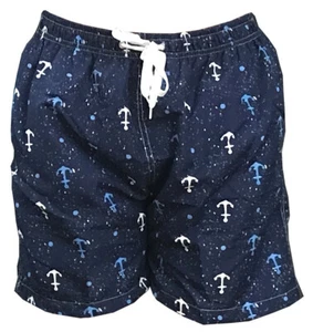 Pantaloncini da bagno uomo tavola surf con fodera in rete base blu navy a pois M/L 26"-30" - Foto 1 di 3