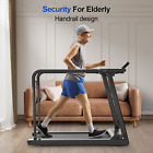 Electric Walking Pad Foldable Treadmill w/ Armrest & LED Display For Senior