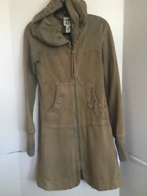 Chaqueta Abrigo Prairie Underground Seattle XS Sudadera con Capucha Botón Delantero Tostado Tejido Largo Foto 1 de 3