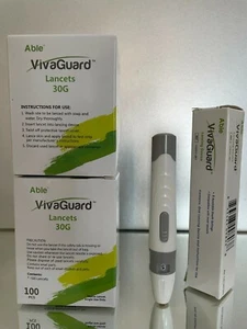Viva Guard Lancets QTY 200 plus Lancing device. 30 GUAGE. FREE SHIPPING - Picture 1 of 9