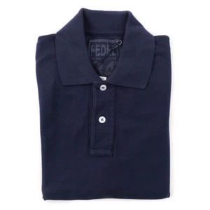 NWT $265 FEDELI Short Sleeve Navy Pique Cotton Polo Shirt Slim-Fit S (Eu 48)   - Bild 1 von 4