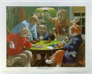 Arthur Kaplan Cats gambling Feeding The Kitty print by Arthur Sarnoff - Picture 1 of 1