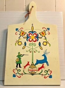 1960's Vintage Retro Kitchen Wood Cutting Board Made Yugoslavia German Design - Picture 1 of 7
