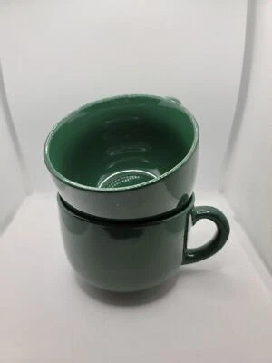 Oversized Green Ceramic Mugs, set of 2. - Image 1 of 4