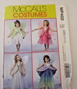 McCall's MP402 Fairy Costumes  Dress, Vest Tiered Skirt & Wings Sz 2,3,4,5 uncut - Picture 1 of 3