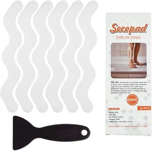 USA Patented Anti Slip Shower Stickers 24 PCS Safety Bathtub Strips Adhesive - Picture 1 of 6