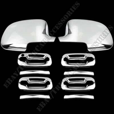 PARA CADILLAC ESCALADE 02-06 CUBIERTA DE ESPEJO CROMADA, CUBIERTA DE MANIJA DE PUERTA (SIN PSKH) Foto 1 de 2