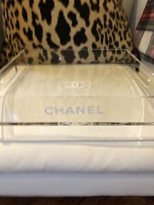 “Chanel “ Acrylic Lucite Home Vanity Trinket Tray 12 by 12