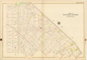 1907 BROOKLYN OLD MAP BENSONHURST BOROUGHPARK GRAVESEND | 20th St AVE M O P Q R - Picture 1 of 2