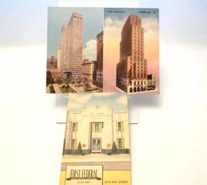 Lot of 3 Vintage Postcards First Federal Hotel Sheraton Alcoa Building P.A. - Picture 1 of 12