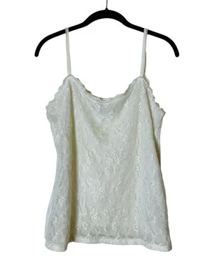 Top cami de encaje ELLE marfil Y2K coqueta de hadas caprichoso boho romántico talla grande Foto 1 de 4