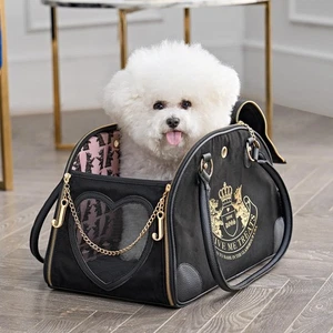 Give Me Treats Pet Carrier - Stylish Black Travel Bag for Small Dogs and Cats - Photo 1/7