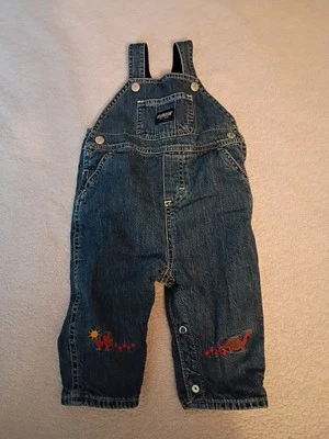 Vtg OshKosh Dinosaur Cactus 3-6 Month Overalls Snap Closure - Изображение 1 из 3