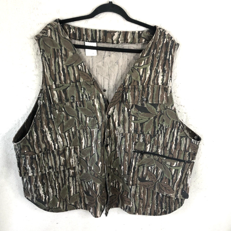 Vintage Camo Vest Mens XL Long Real Tree Hunting BJs USA Made - Image 1 of 4