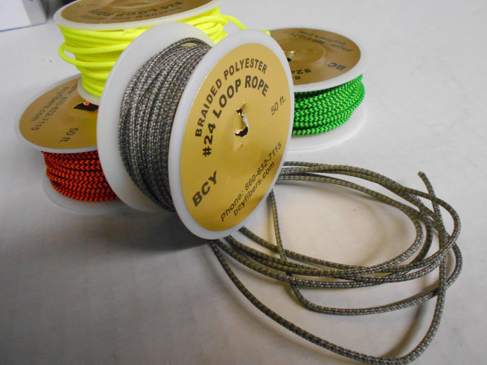 5' BCY #24 GREY/SILVER D Loop Materiel! Compound Bow String Release Loop - Image 1 of 1