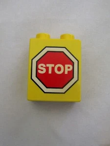 Rare Lego Duplo RED STOP SIGN Town House Train Railway Village PRINTED BLOCK - Picture 1 of 1
