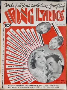 "SELTEN, 1937 (November), LIEDTEXTE, HITS AUS ""YOU CAN'T HAVE EVERYTHING""" - Bild 1 von 12