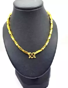 Gold Chain Necklace Yellow Mens Women 24 Inch 2 Thai Baht Yellow Gold GP Hook - Picture 1 of 4