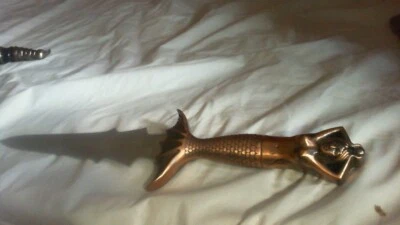Mermaid dagger with scabbard knife short sword metal decorative blade w/ sheath - Image 1 of 4