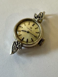 14K WHITE GOLD OMEGA LADIES VINTAGE DIAMOND WATCH !NOT WORKING! AS-IS FOR REPAIR - Picture 1 of 12