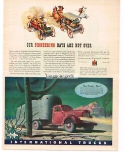 1944 International Trucks Semi- trailer Desert Night Robert Skemp Vintage Ad