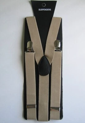 (All colors) Mens Womens Clip-on Suspenders Elastic Y-Shape Adjustable Braces - Image 1 of 4