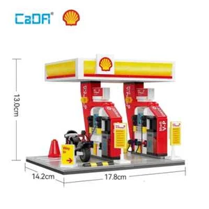 City Shell Retail Gas Station Building Blocks - Gas Station Unboxed - Picture 1 of 1